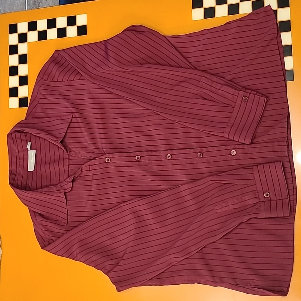 Croft & Borrow Women's Button Up Collared Shirt, Size XL